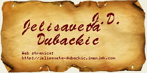 Jelisaveta Dubačkić vizit kartica